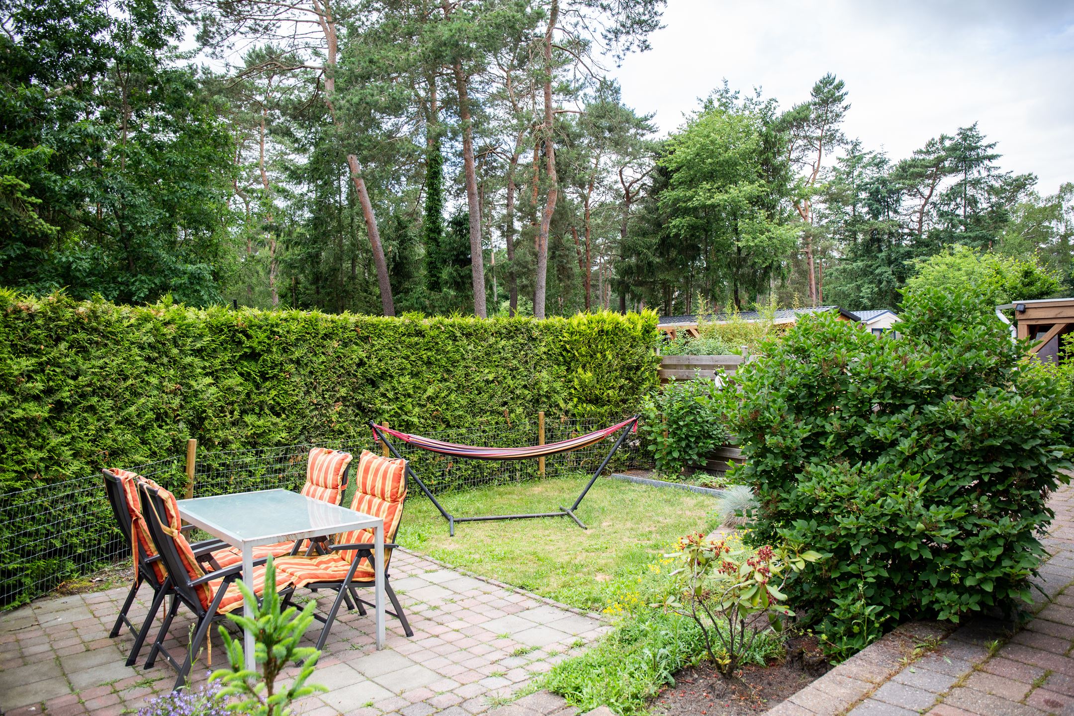 Altijd in contact met de bossen op de Veluwe. Rondom de tuin zie je de bomen. 